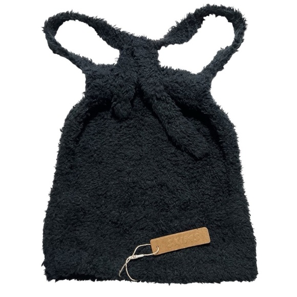 SKIMS Cozy Knit Halter Bra Top in Onyx - Picture 4 of 7